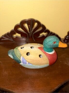 Vintage Mallard Duck Porcelain
Flower Frog